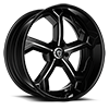 5 LUG LF-764 GLOSS BLACK WITH BRUSHED ACCENTS