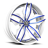 5 LUG LZ-754 WHITE WITH BLUE INSERTS