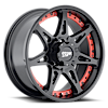MO961 Satin Black with Red Inserts