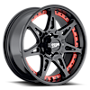 MO961 Satin Black with Red Inserts
