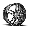 5 LUG PR160 GLOSS BLACK W/ MACHINED SPOKES
