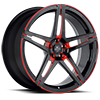 5 LUG SV10-M MATTE BLACK WITH RED WINDOWS AND RED PINSTRIPE