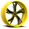 5 LUG STILLETTO-P YELLOW AND BLACK WITH YELLOW LIP