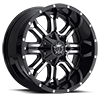8 LUG 535 GLOSS BLACK WITH MACHINED FACE AND CHROME STAR CAP