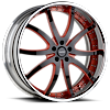 5 LUG VTD BLACK AND RED WITH CHROME LIP