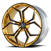 5 LUG VM18 MONOBLOCK GLOSS BLACK & HI-POLISH YELLOW GOLD