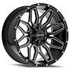 6 LUG W825 GLOSS BLACK MILLED