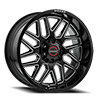 6 LUG W939 GLOSS BLACK MILLED