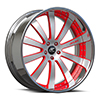 5 LUG CAVO SILVER, BLACK AND RED WITH CHROME LIP