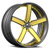5 LUG DELANO CONCAVE YELLOW AND SILVER WITH CARBON LIP