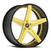 5 LUG TREMENDO CONCAVE BLACK AND YELLOW WITH BLACK LIP