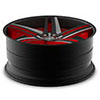 5 LUG TESLA CONCAVE BLACK AND RED WITH BLACK LIP
