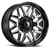 5 LUG AT-151 GRIND GLOSS BLACK MILLED WITH CHROME INSERTS