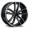 5 LUG REPLICA 129 GLOSS BLACK MACHINED FACE
