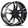 5 LUG REPLICA 165 GLOSS BLACK MACHINED FACE