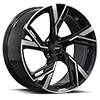 5 LUG REPLICA 230 GLOSS BLACK MACHINED FACE