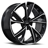 5 LUG REPLICA 231 GLOSS BLACK MACHINED FACE