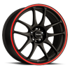 5 LUG DR-31 FLAT BLACK W/RED STRIPE FULL PAINTED