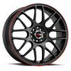 5 LUG DR-34 FLAT BLACK W/RED STRIPE FULL PAINTED