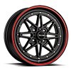 4 LUG DR-20 FLAT BLACK WITH RED STRIPE