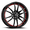 4 LUG DR-38 GLOSS BLACK W/UNDER CUT RED STRIPE FULL PAINTED