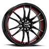 5 LUG DR-38 GLOSS BLACK W/UNDER CUT RED STRIPE FULL PAINTED