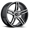 5 LUG 307 TECH R MIRROR MACHINED FACE AND LIP EDGE WITH GLOSS BLACK