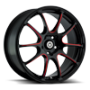 5 LUG ILLUSION GLOSS BLACK WITH RED MILLING