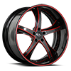 5 LUG SV29-S BLACK AND RED WITH CARBON LIP