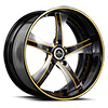 5 LUG SV29-S BLACK AND BRUSHED WITH YELLOW