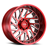 8 LUG T4B TRUE DIRECTIONAL MACHINED CANDY RED W/ MILLED SPOKE