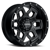 5 LUG 217 WARLOCK GLOSS BLACK WITH MILLED ACCENTS SPOT MILLED DIMPLES AND CLEAR-COAT