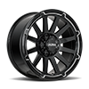 6 LUG 218 PHANTASM GLOSS BLACK WITH MILLED ACCENTS SPOT MILLED DIMPLES AND CLEAR-COAT