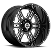397 Rage Gloss Black with Milled Spokes - 20x12