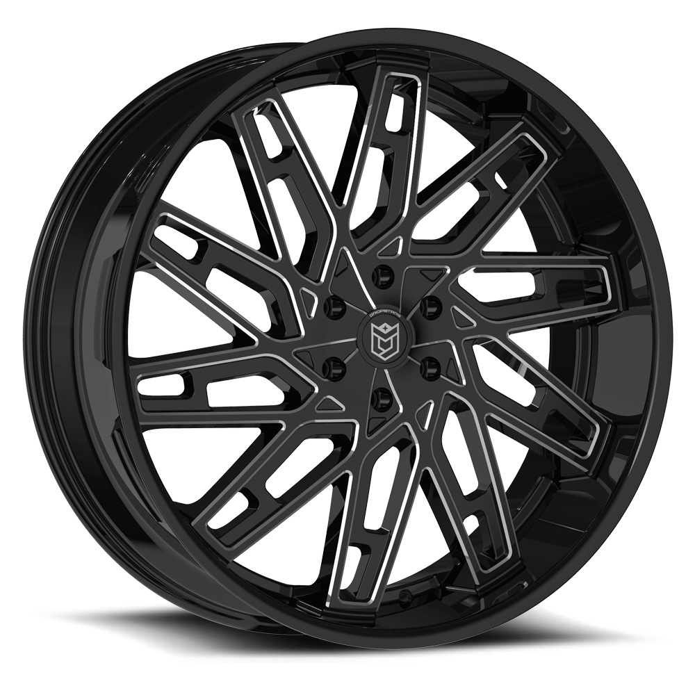Ds656 Gloss Black W Cnc Milled Accents Dropstars Wheels Rim Brands