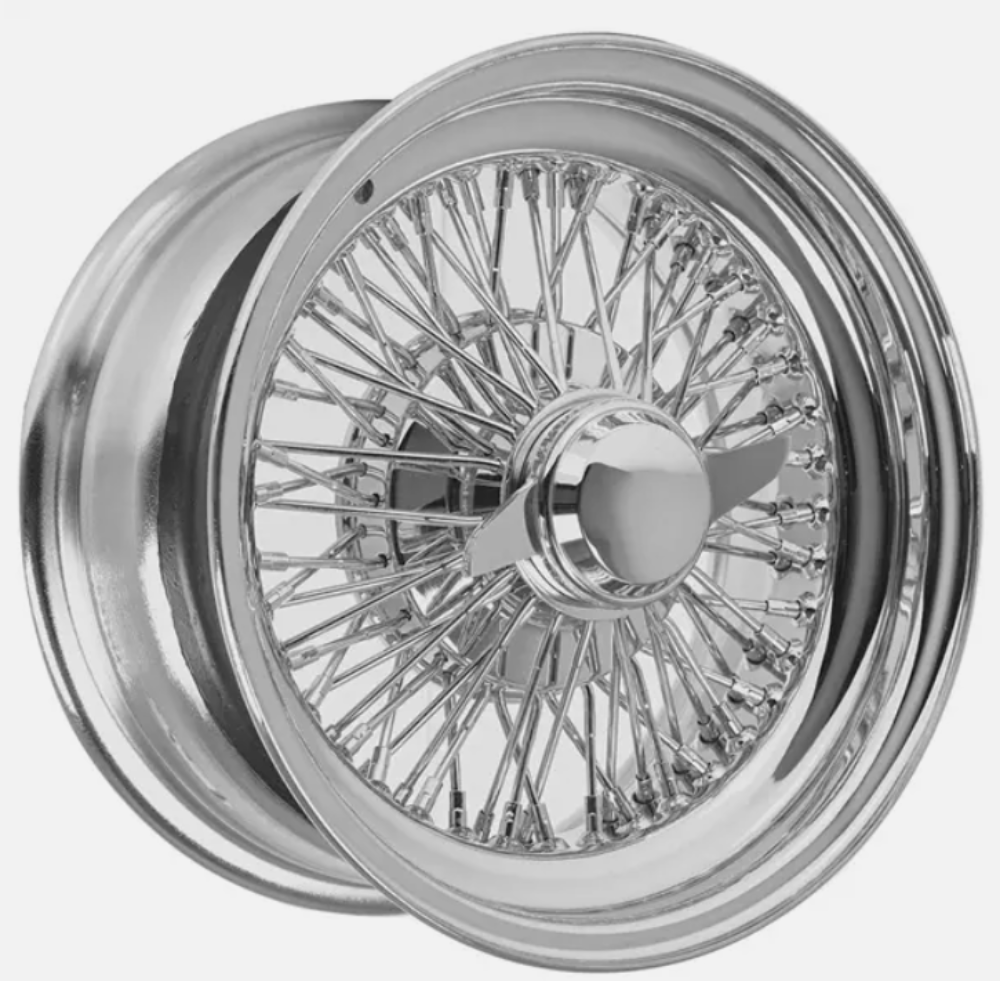 Detroit Wire Wheels 15x7 Chrome 72SPK STD with 1.5