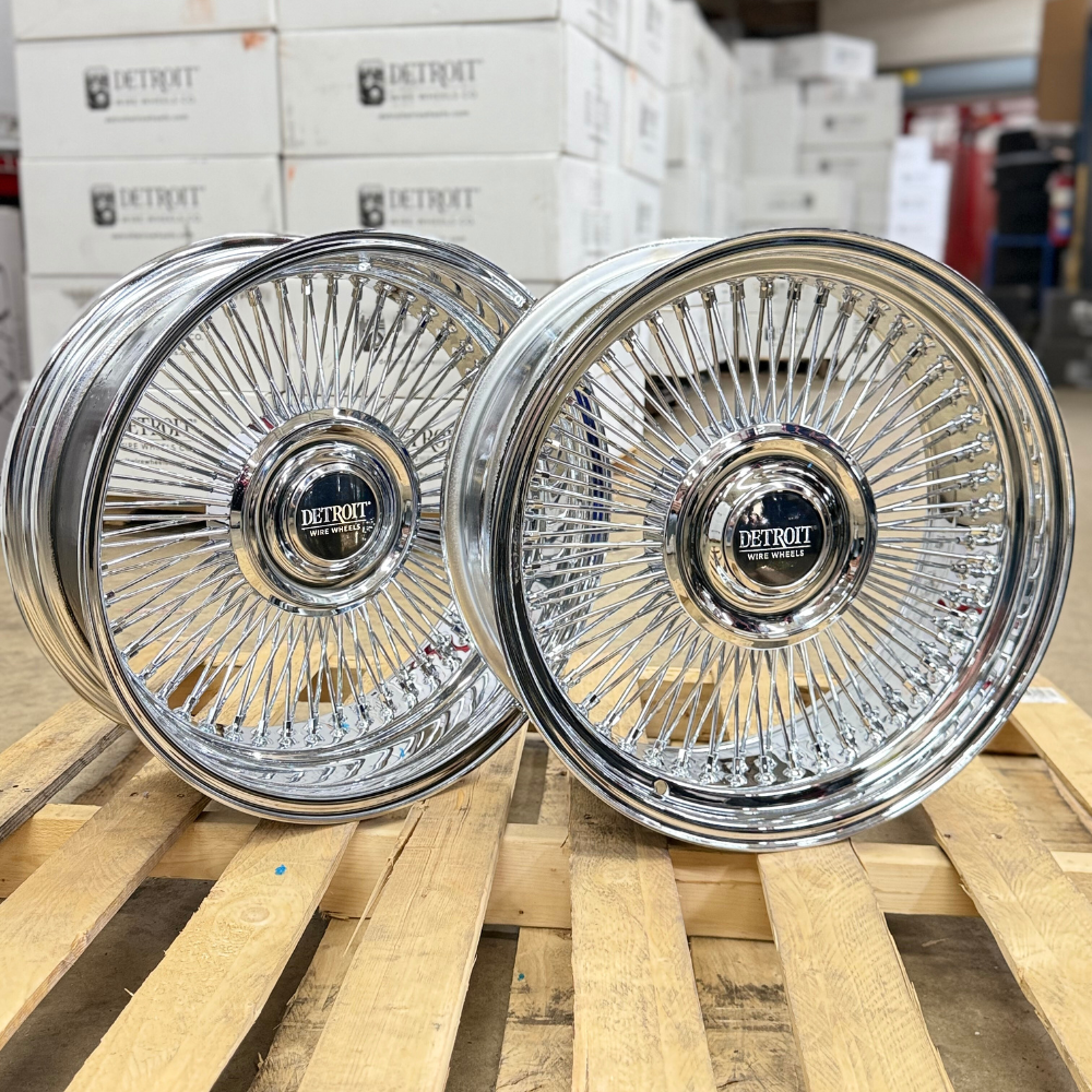 Detroit Wire Wheels 20x8 All Chrome Reverse & Std Floating Cap