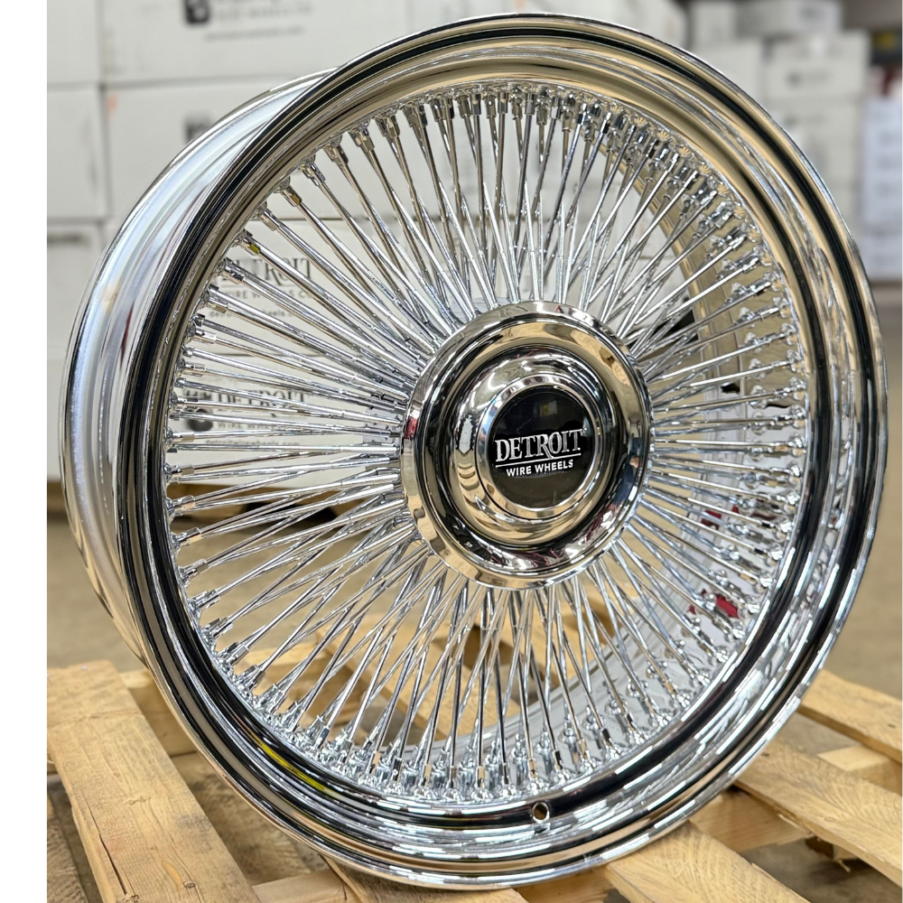 Detroit Wire Wheels 22x8 Chrome Std Floating Cap