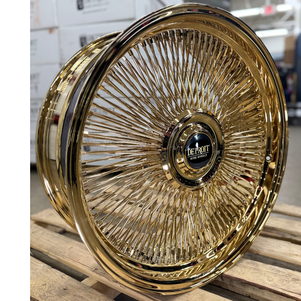 Detroit Wire Wheels 26x10 Forged Barrel All Gold Std With Floating Caps (Trucks/Suvs)