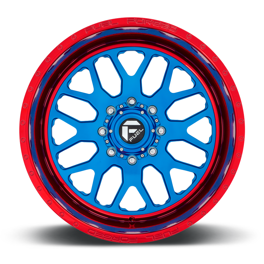 blue red car wheels