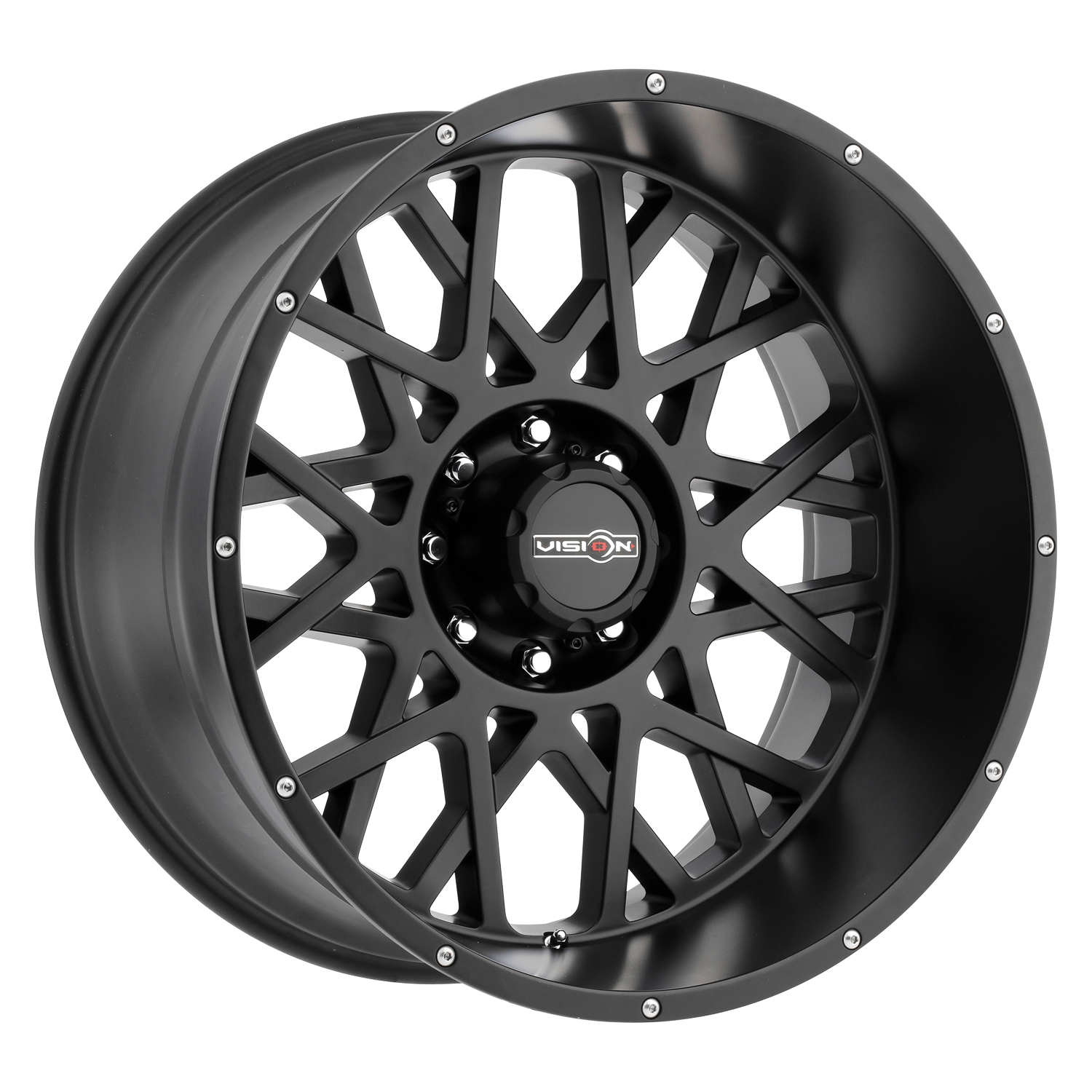 22x12 Vision Rocker Black Wheels Rims 33 AT Tires Package 8x170