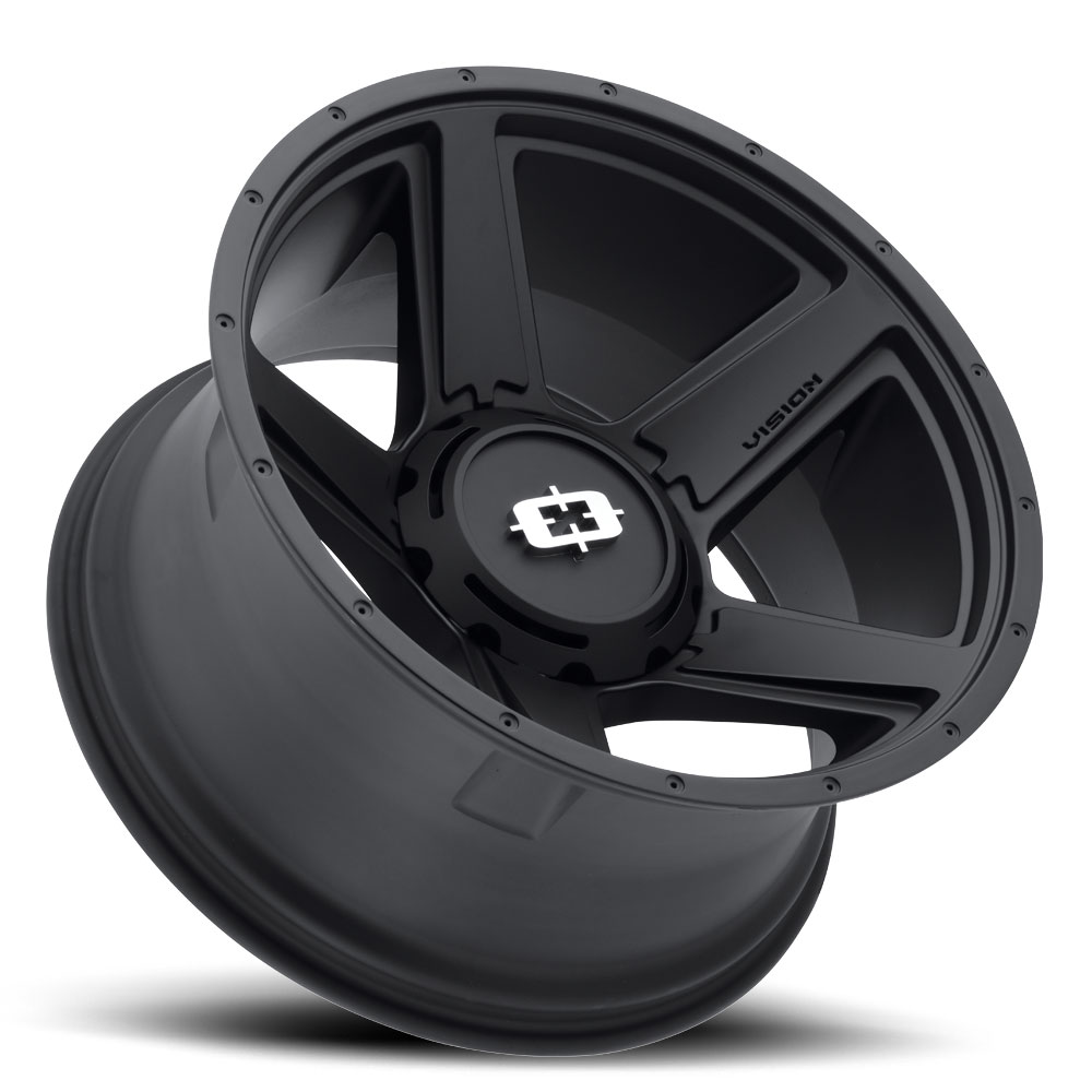 Vision 390 Empire 22x11.5 8x6.5" 44mm Satin Black Wheel Rim 22" Inch