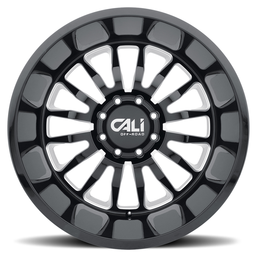 CALI OFF-ROAD 9110-2283BTR Summit 9110 Gloss Black/Red Milled Spokes 20X12 6-139.7-51mm 106mm 