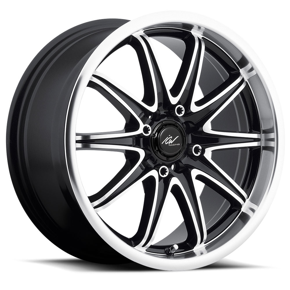 214 Tsunami Gloss Black with Mirror Machined Lip | ICW Racing Wheels ...