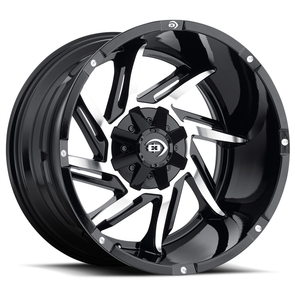 20 inch 20x10 Vision 360 SLIVER Black Machined wheel rim 6x5.5 6x139.7-29